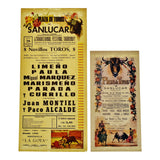 Vintage Plaza De Toros De Sanlucar 1973 Sevilla Bullfight Posters - Group of 2