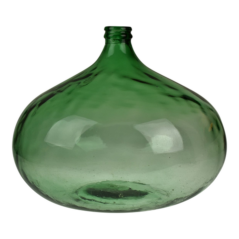 Vintage Green Glass Demijohn Bottle
