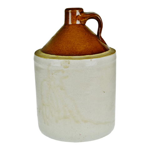 Vintage Brown and Cream Glazed Stoneware Jug
