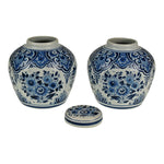 Vintage Small Delft Ginger Jars - a Pair