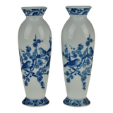 Vintage Andrea By Sadek Blue & White Bud Vases - A Pair
