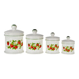 Vintage Sears Strawberry Country Kitchen Canisters - Set of 4