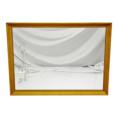 MCM Gold Gilt Framed Etched Glass Wall Mirror