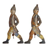 Vintage Hessian Soldier Figural Andirons - A Pair