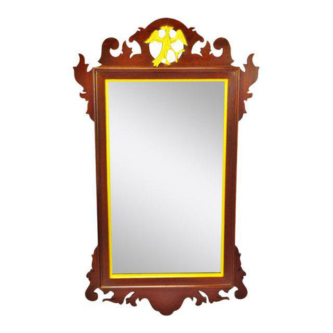 Vintage Chippendale Style Wall Mirror with Gilt Bird Design