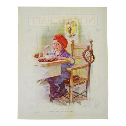 1923 Cream of Wheat Print Ad, Right Over The Home Plate, Edw. V. Brewer Art