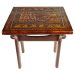 Antique Tooled Leather Top Side Accent Table