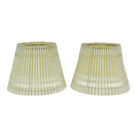 Vintage Small Pleated Clip on Empire Lamp Shades - A Pair