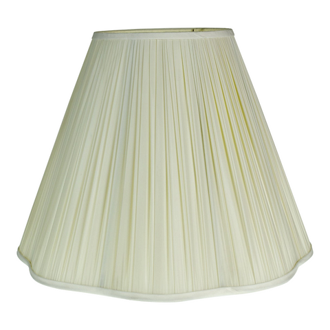 Vintage Pleated Fabric Empire Lamp Shade w/ Scalloped Base