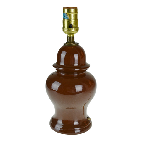Vintage Ceramic Terracotta Colored Ginger Jar Table Lamp