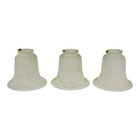 Vintage French Bell Shaped Glass Shades - Set of 3