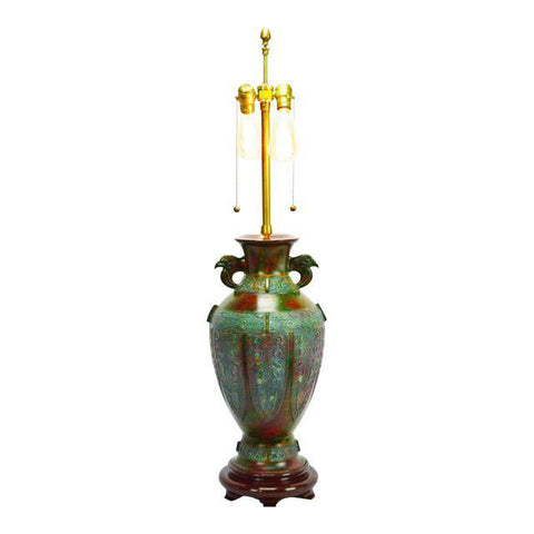 Large Mid Century Marbro Table Lamp Egyptian Design
