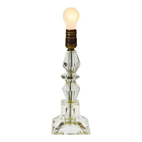 Mid Century Geometric Stacked Glass Boudoir Lamp
