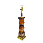 Vintage Carved Wood Table Lamp