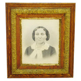 Victorian Charcoal Portrait with Large Gilt Wood Frame