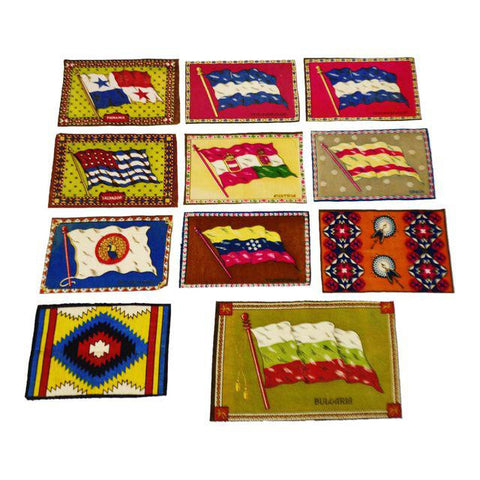11 Tobacco Silks, Native American Rug Designs, Various Flags, Early 1900's